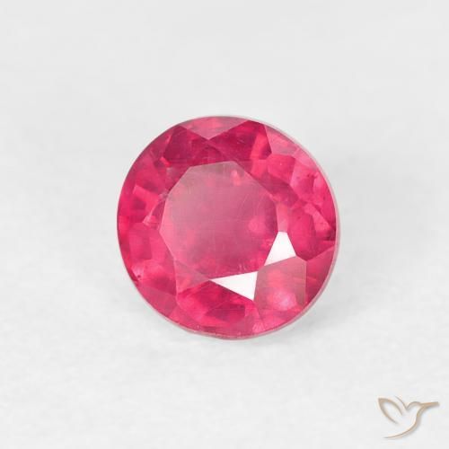 Rubino Rosa rossastra naturale da 0.89 ct, Rotondo, VS