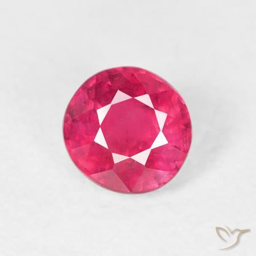 0.79ct Naturale Rosso medio Rubino, Rotondo, VS