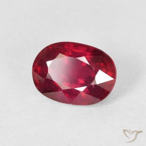 Rubino Rosso scuro naturale da 2.17 ct, Ovale, VS