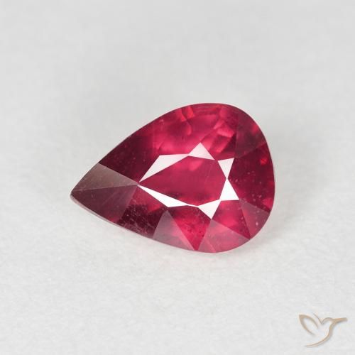 1.50ct Naturale Rosso medio Rubino, Forma a pera, VS-SI