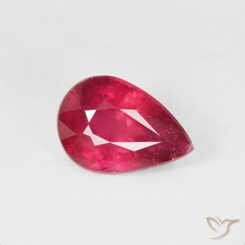 Rubino marmellata rossa naturale da 1.21 ct, Forma a pera, VS-SI