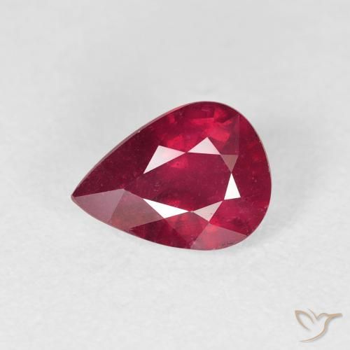 1.59ct Naturale Rosso scuro Rubino, Forma a pera, VS-SI, Photo A