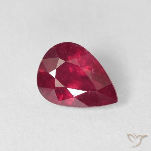 Rubino Rosso scuro naturale da 1.59 ct, Forma a pera, VS-SI