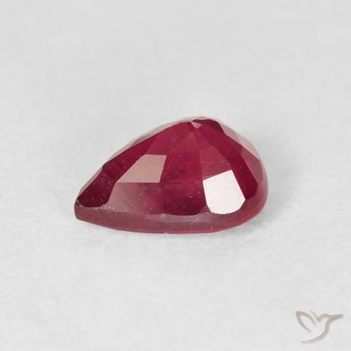Rubino Rosso scuro naturale da 1.59 ct, Forma a pera, VS-SI
