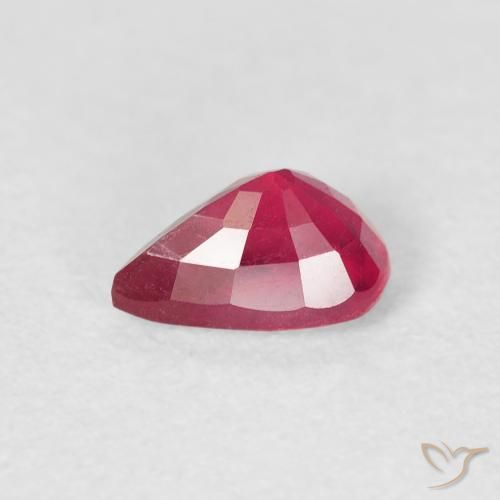 Rubino Rosa rossastra naturale da 0.86 ct, Forma a pera, VS-SI