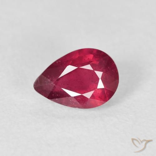 1.17ct Naturale Rosso medio Rubino, Forma a pera, VS-SI