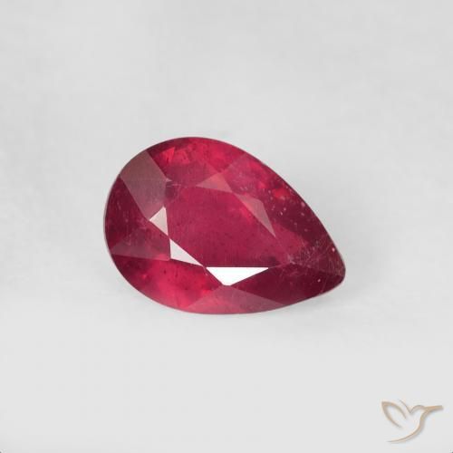 Rubino Rosso medio naturale da 1.17 ct, Forma a pera, VS-SI