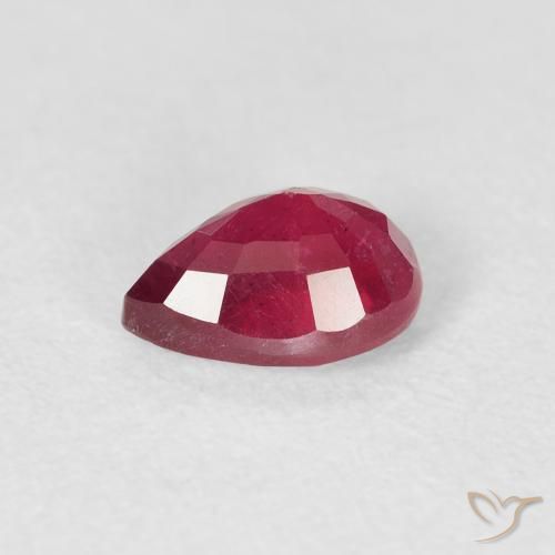 Rubino Rosso medio naturale da 1.17 ct, Forma a pera, VS-SI