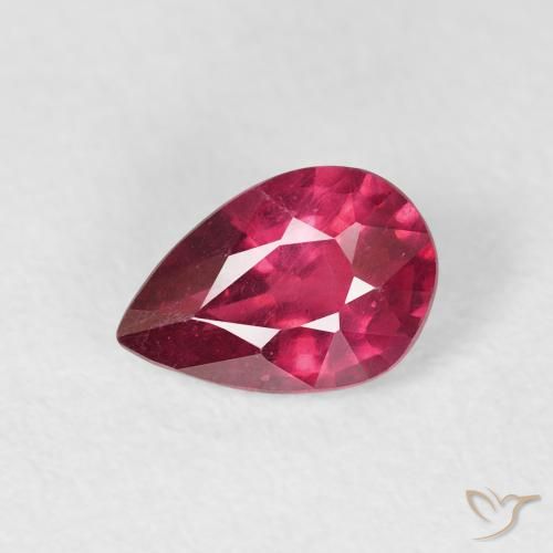 0.94ct Naturale Sangue rosso Rubino, Forma a pera, VS-SI