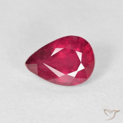 1.12ct Naturale marmellata rossa Rubino, Forma a pera, VS-SI
