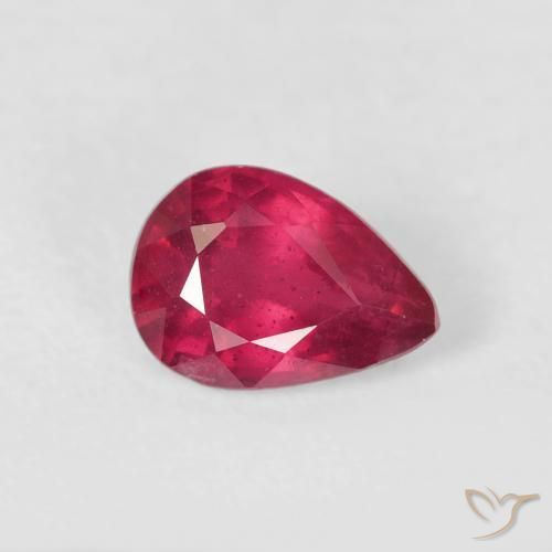 Rubino marmellata rossa naturale da 1.12 ct, Forma a pera, VS-SI