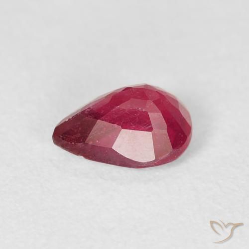 Rubino marmellata rossa naturale da 1.12 ct, Forma a pera, VS-SI