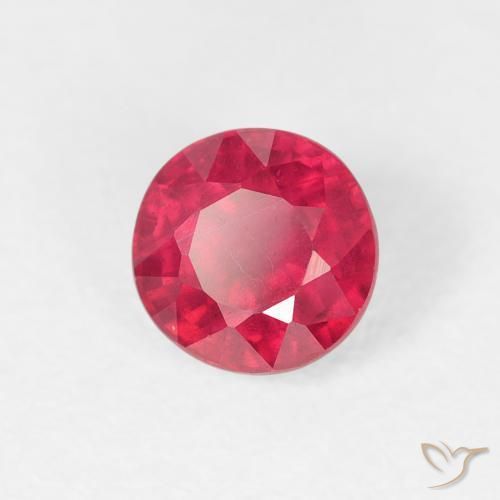 Rubino Rosso tendente al rosa naturale da 0.93 ct, Rotondo, VS