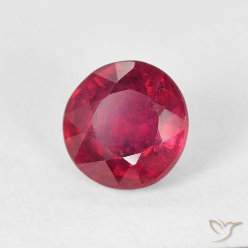 Rubino Rosso chiaro naturale da 1.37 ct, Rotondo, VS