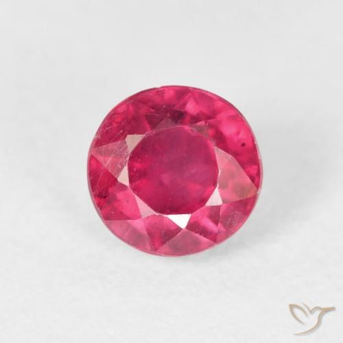 0.98ct Naturale Rosso tendente al rosa Rubino, Rotondo, VS, Photo A