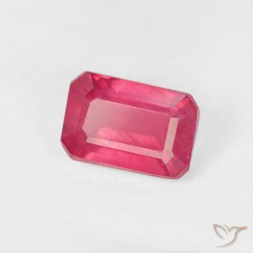 Rubino Rosso tendente al rosa naturale da 0.98 ct, Ottagonale / Taglio smeraldo, VS