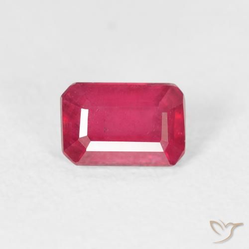0.90ct Naturale Rosso tendente al rosa Rubino, Ottagonale / Taglio smeraldo, VS, Photo A