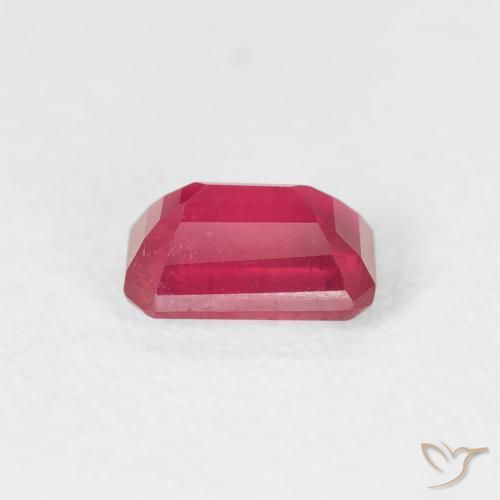 Rubino Rosso tendente al rosa naturale da 0.90 ct, Ottagonale / Taglio smeraldo, VS