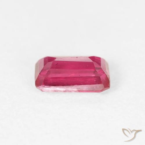 Rubino Rosa rossastra naturale da 0.77 ct, Ottagonale / Taglio smeraldo, VS