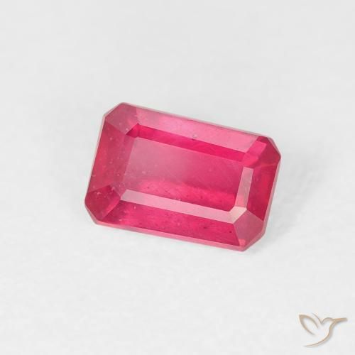 Rubino Rosso tendente al rosa naturale da 0.80 ct, Ottagonale / Taglio smeraldo, VS