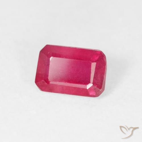 Rubino Rosso medio naturale da 0.86 ct, Ottagonale / Taglio smeraldo, VS