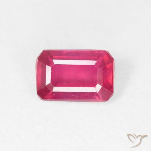 Rubino Rosso medio naturale da 0.77 ct, Ottagonale / Taglio smeraldo, VS