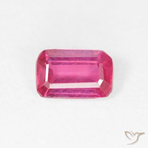 Rubino Rosso tendente al rosa naturale da 0.67 ct, Ottagonale / Taglio smeraldo, VS