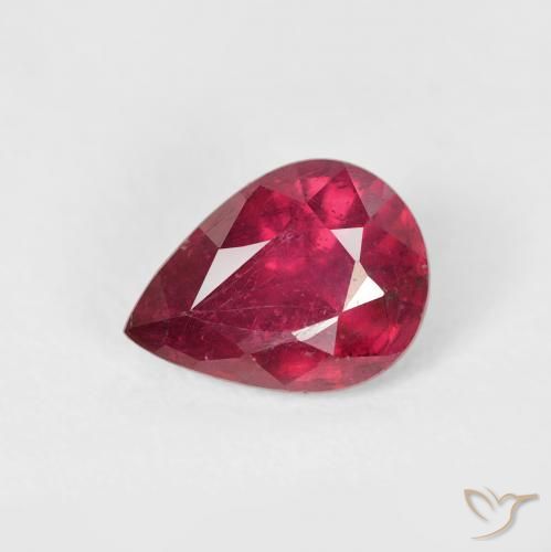 1.70ct Naturale Rosso tendente al rosa Rubino, Forma a pera, VS