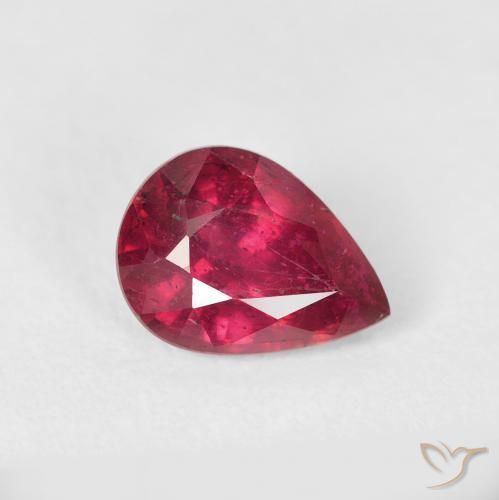 Rubino Rosso tendente al rosa naturale da 1.70 ct, Forma a pera, VS