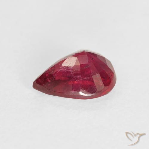 Rubino Rosso tendente al rosa naturale da 1.70 ct, Forma a pera, VS