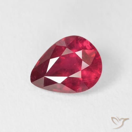 1.49ct Naturale Rosso medio Rubino, Forma a pera, VS