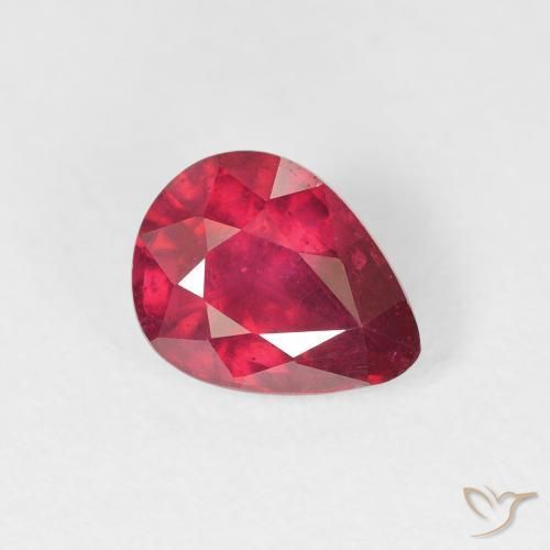 Rubino Rosso medio naturale da 1.49 ct, Forma a pera, VS