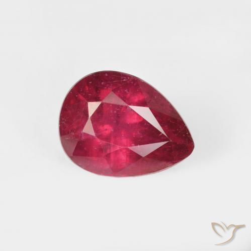 2.11ct Naturale marmellata rossa Rubino, Forma a pera, VS
