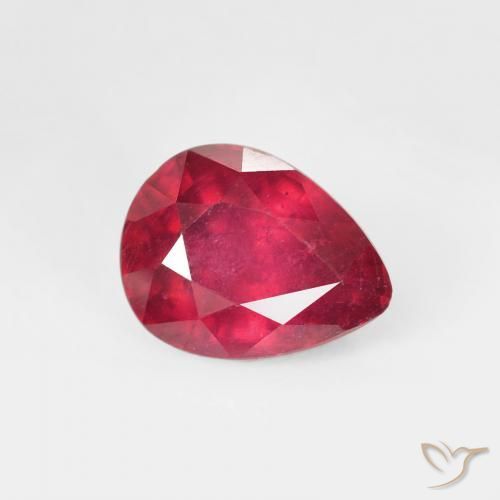 Rubino marmellata rossa naturale da 1.79 ct, Forma a pera, VS
