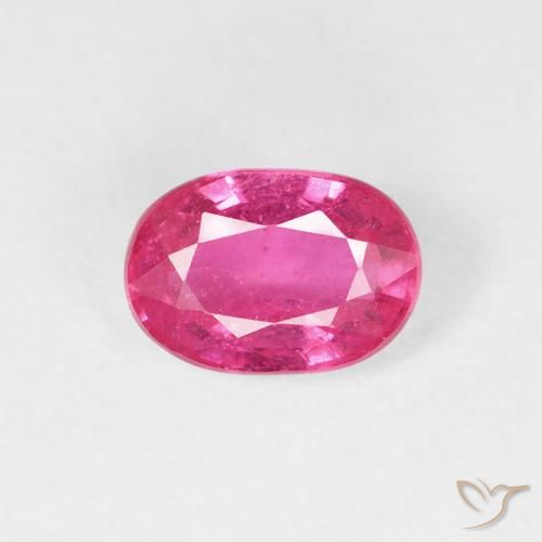 Rubino Rosso tendente al rosa naturale da 1.11 ct, Ovale, VS
