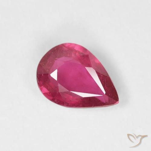 Rubino Rosso tendente al rosa naturale da 0.76 ct, Forma a pera, VS-SI