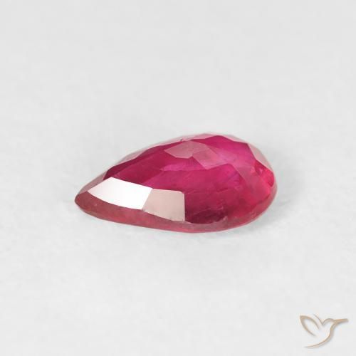 Rubino Rosso tendente al rosa naturale da 0.76 ct, Forma a pera, VS-SI