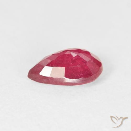 Rubino Cremisi Profondo naturale da 0.89 ct, Forma a pera, VS-SI