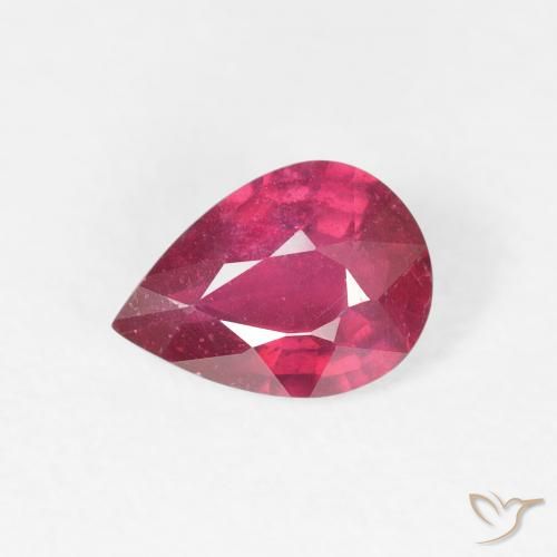 0.93ct Naturale Rosso tendente al rosa Rubino, Forma a pera, VS-SI