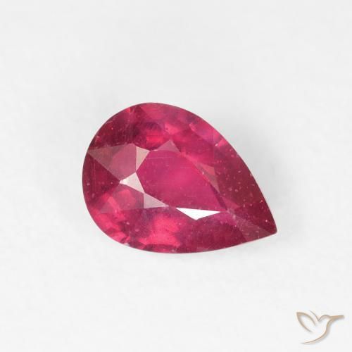 Rubino Rosso tendente al rosa naturale da 0.93 ct, Forma a pera, VS-SI