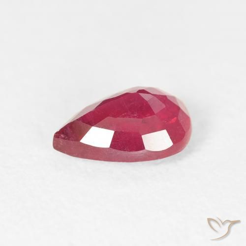Rubino Rosso tendente al rosa naturale da 0.93 ct, Forma a pera, VS-SI