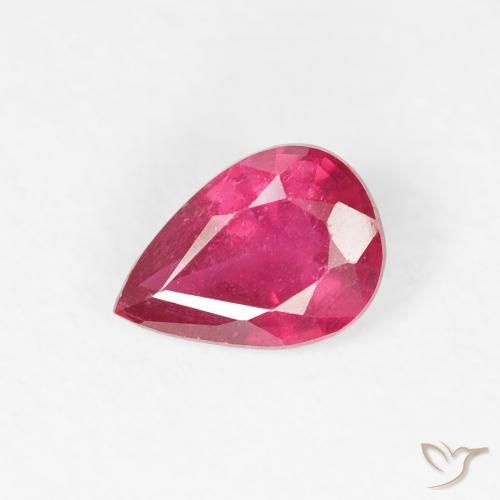 0.83ct Naturale Rosa rossastra Rubino, Forma a pera, VS-SI