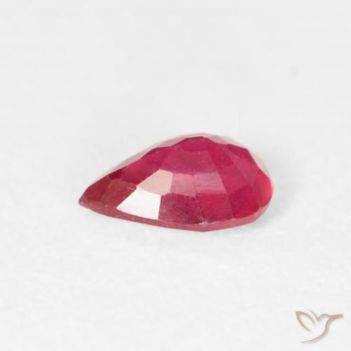 Rubino Rosa rossastra naturale da 0.83 ct, Forma a pera, VS-SI