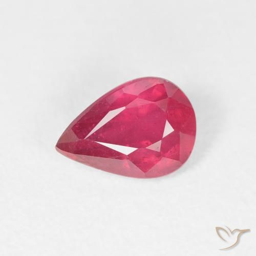 0.96ct Naturale Rosso tendente al rosa Rubino, Forma a pera, VS-SI