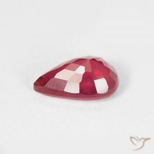 Rubino Rosso tendente al rosa naturale da 0.96 ct, Forma a pera, VS-SI