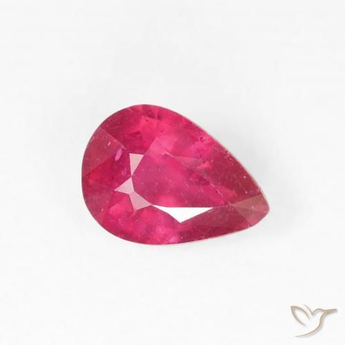 Rubino Rosso tendente al rosa naturale da 0.95 ct, Forma a pera, VS-SI