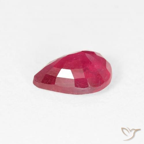 Rubino Rosso tendente al rosa naturale da 0.95 ct, Forma a pera, VS-SI