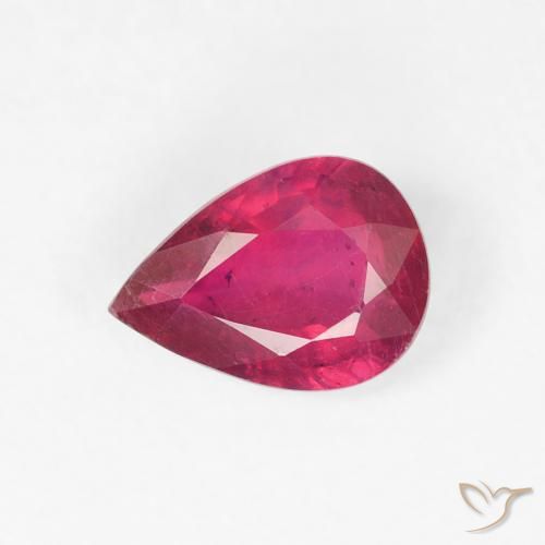 0.97ct Naturale Rosso chiaro Rubino, Forma a pera, VS-SI