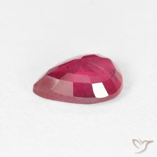 Rubino Rosso chiaro naturale da 0.97 ct, Forma a pera, VS-SI