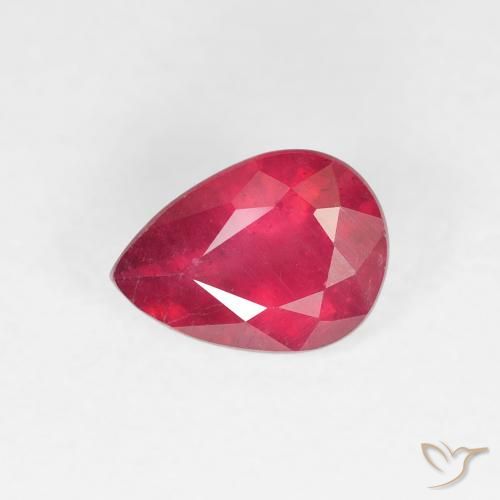 0.97ct Naturale marmellata rossa Rubino, Forma a pera, VS-SI
